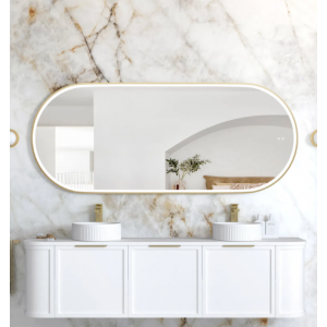 Noosa Led 1800(H)x750(W) Gold Metal Frame Mirror- Install Horizontal or Vertical